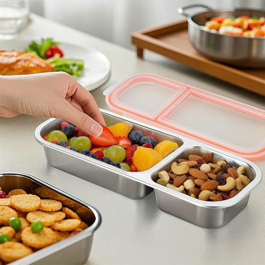 Stainless Steel 2-3Compartment Lunch Box with Lid